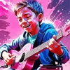 Boy Holding Guitar Art Diamond Painting
