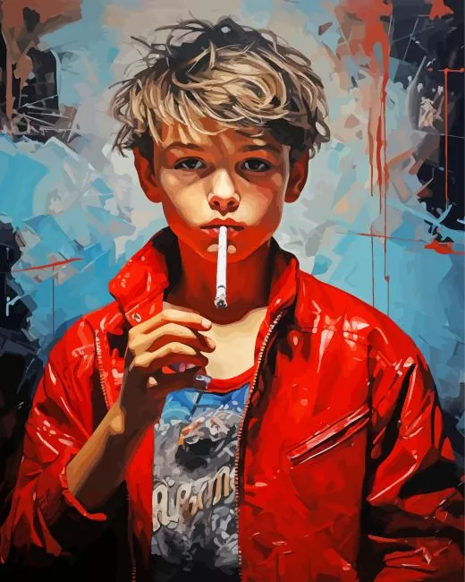 Boy smoking art Diamond By Numbers Boy Smoking Art Diamond Painting