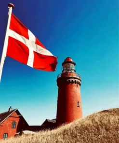 Denmark Bovbjerg Lighthouse Diamond Painting