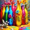 Flowers Bottles Art Diamond Painting