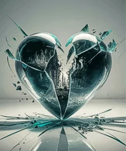 Glass Broken Heart Diamond Painting