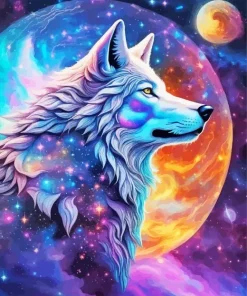 Animal Galaxy Wolf Diamond Painting