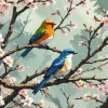 Birds On Branch Diamond Painting