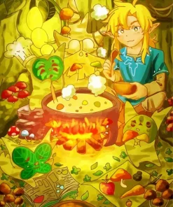 Botw Link Cooking Diamond Painting