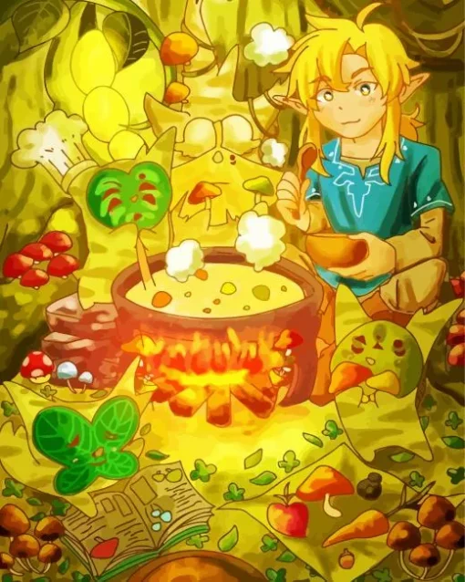 Botw Link Cooking Diamond Painting