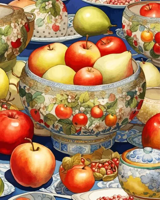 bowl of fruit Diamond By Numbers Bowl Of Fruit Diamond Painting