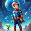 Boy In Space Diamond Painting