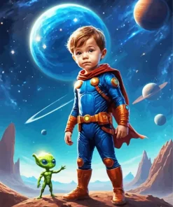 Boy In Space Diamond Painting