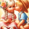 Boy Kissing Girl Diamond Painting