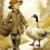 Boy With Goose Diamond Painting