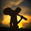 Boy With Guitar Silhouette Diamond Painting