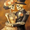 Bride And Groom Skulls Diamond Painting