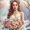 Bride Holding Flowers Diamond Painting