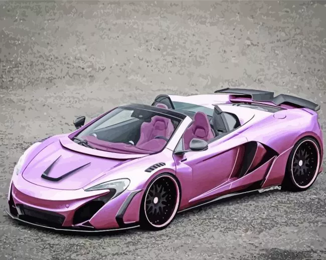 bright purple car Diamond With Numbers Bright Purple Car Diamond Painting
