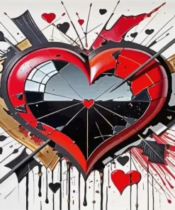 Broken Heart With Arrow Diamond Painting