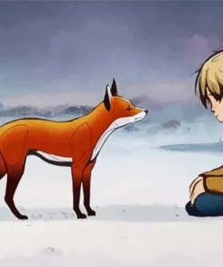 Cartoon Boy And Fox Diamond Painting