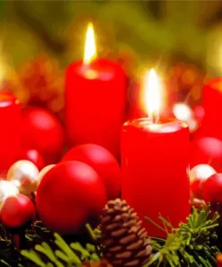 Christmas Candles Diamond Painting