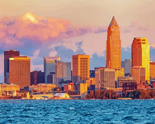 cleveland ohio Diamond By Numbers Cleveland Ohio Diamond Painting