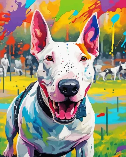 colorful english bull terrier Diamond Dotz Colorful English Bull Terrier Diamond Painting