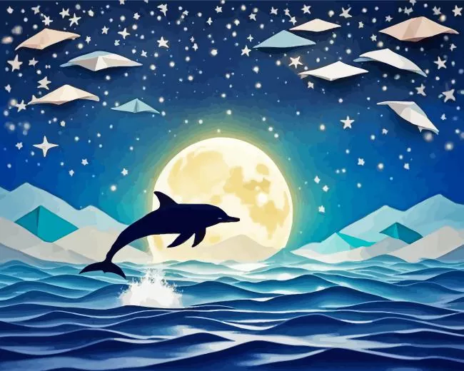 dolphin silhouette art Diamond Dotz Dolphin Silhouette Art Diamond Painting