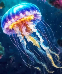 Electric Jellyfish Animal Art Diamond Painting