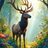 Elk Fantasy Art Diamond Painting
