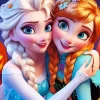 Elsa Hugging Anna Diamond Painting