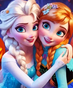 Elsa Hugging Anna Diamond Painting