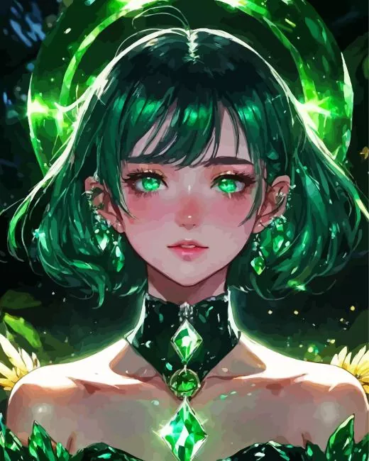emerald girl Diamond By Numbers Emerald Girl Diamond Painting