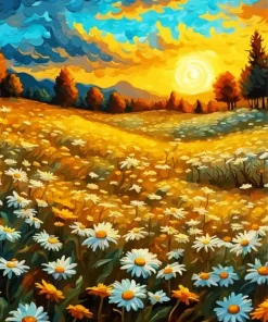 Field Daisies Art Diamond Painting