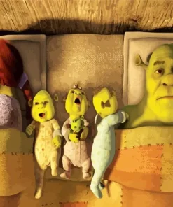 Fiona And Shrek Babies Art Diamond Painting