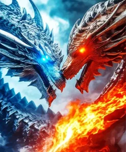 Fire And Ice Dragon Diamond Painting