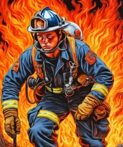 Firefighter Man Art Diamond Painting