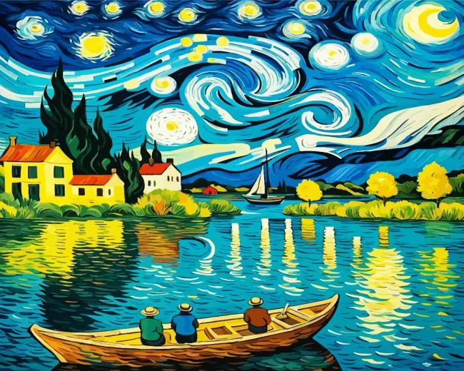fishing boat van gogh art Diamond By Numbers Fishing Boat Van Gogh Art Diamond Painting