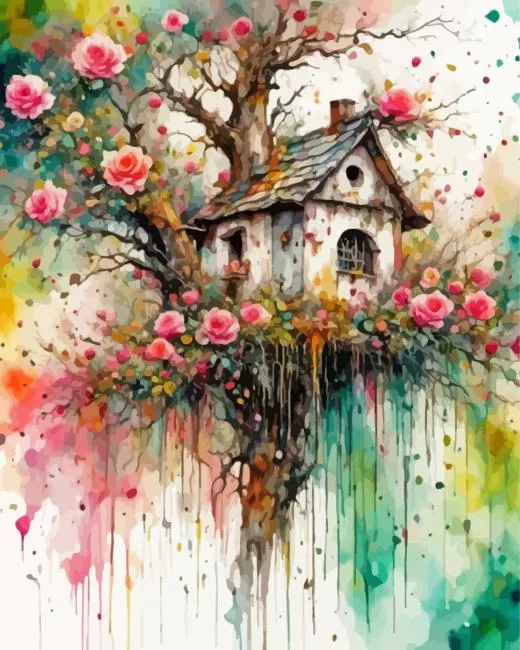 floral birdhouse art Diamond Dotz Floral Birdhouse Art Diamond Painting