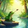 Frog On A Rock Diamond Painting