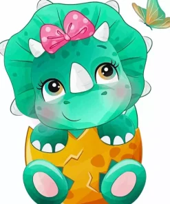 Green Dinosaur Diamond Painting