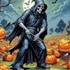 Grim Reaper Pumpkin Diamond Painting