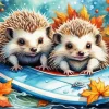 Hedgehogs Art Diamond Painting