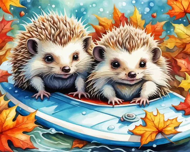 hedgehogs art Diamond Paintings Hedgehogs Art Diamond Painting