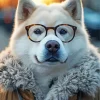 Husky Wearing Glasses Diamond Painting