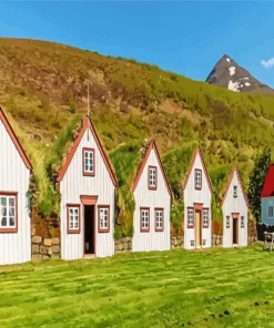 Iceland Farmhouses Diamond Painting