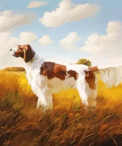 Irish Red And White Setter Diamond Painting