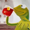 Kermit Drinking Tea Diamond Painting