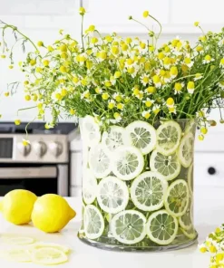 Lemon Flower Vase Diamond Painting