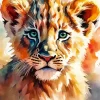 Lion Cub Splash Diamond Painting
