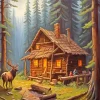 Log Cabin Art Diamond Painting