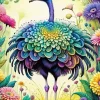 Ostrich And Flowers Diamond Painting