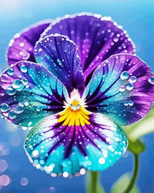 pansy art Diamond By Numbers Pansy Art Diamond Painting