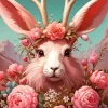 Pink Jackalope Art Diamond Painting